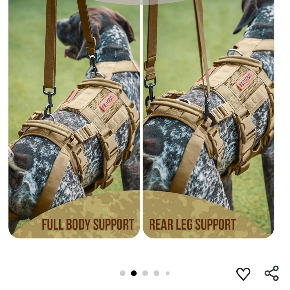 Tactical Dog Harness with Full Body Support - Tan